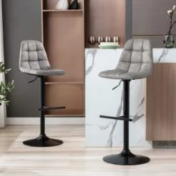 Moloo Chaises Et Tabourets De Bar Tabouret Vintage Microfibre Marron Clair Pied Métal Noir (x2) -Bancs Soldes tabouret vintage microfibre marron clair pied metal noir x2 1