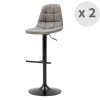Moloo Chaises Et Tabourets De Bar Tabouret Vintage Microfibre Marron Clair Pied Métal Noir (x2) -Bancs Soldes tabouret vintage microfibre marron clair pied metal noir x2
