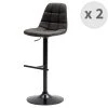 Moloo Chaises Et Tabourets De Bar Tabouret Vintage Microfibre Marron Foncé Pied Métal Noir (x2) -Bancs Soldes tabouret vintage microfibre marron fonce pied metal noir x2