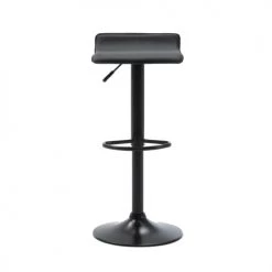 Moloo Chaises Et Tabourets De Bar Tabourets De Bar Design Réglable PU Noir Pieds Noirs (x2) -Bancs Soldes tabourets de bar design reglable pu noir pieds noirs x2 4