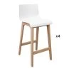 Mob In Chaises Et Tabourets De Bar Tabourets De Bar En Chêne Et Assise Blanche 65 Cm - Lot De 4 -Bancs Soldes tabourets de bar en chene et assise blanche 65 cm lot de 4