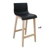 Mob In Chaises Et Tabourets De Bar Tabourets De Bar En Chêne Et Assise Noire 65 Cm - Lot De 4 -Bancs Soldes tabourets de bar en chene et assise noire 65 cm lot de 4