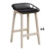 Mob In Chaises Et Tabourets De Bar Tabourets De Bar En Chêne Et Assise Noire 65 Cm - Lot De 4 -Bancs Soldes tabourets de bar en chene et assise noire 65 cm lot de 4 6