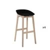 Mob In Chaises Et Tabourets De Bar Tabourets De Bar En Chêne Et Assise Noire 75 Cm - Lot De 4 -Bancs Soldes tabourets de bar en chene et assise noire 75 cm lot de 4